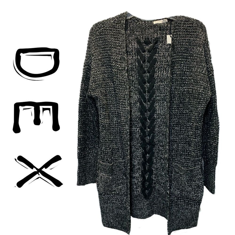 NWT DEX Open cardigan w/pocket lace… - Picture 2 of 15